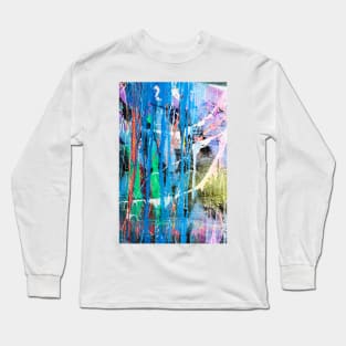 Dripping paint graffiti wall Long Sleeve T-Shirt